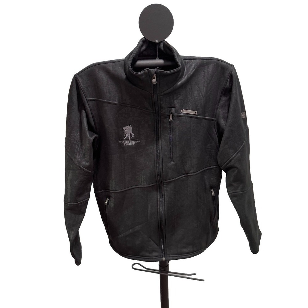 Under Armour UA Wounded Warrior Project Black Full Zip Jacket Men's L Crosshatch